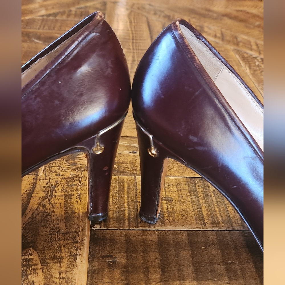 Vintage Gucci Made in Italy Brown Pumps Size 39.5 - Picture 13 of 14